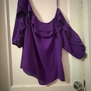 INC International Concepts Purple Ruffle Blouse